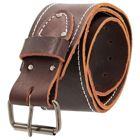 BUCKET BOSS Belt, Tool Belt, 30 to 42 in Waist, 3 in L, Leather, Brown, Brown, Leather 55325